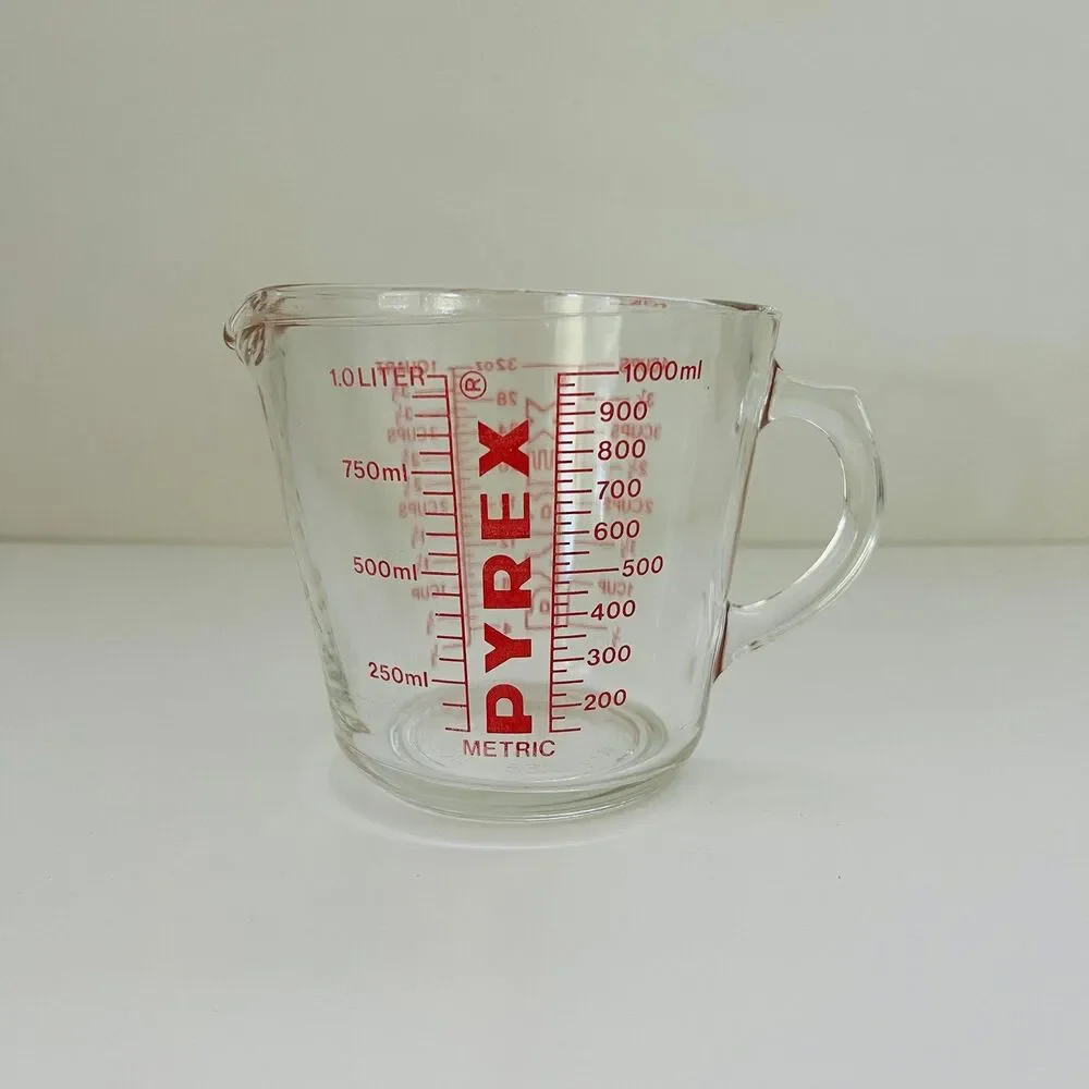 PYREX (All Caps) 4 Cup / 1 Qt / 32 oz / 1 L Glass Measuring Cup With Handle
